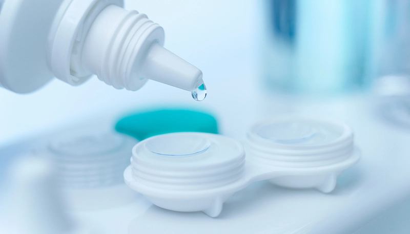 contact lens solution cleaning lenses